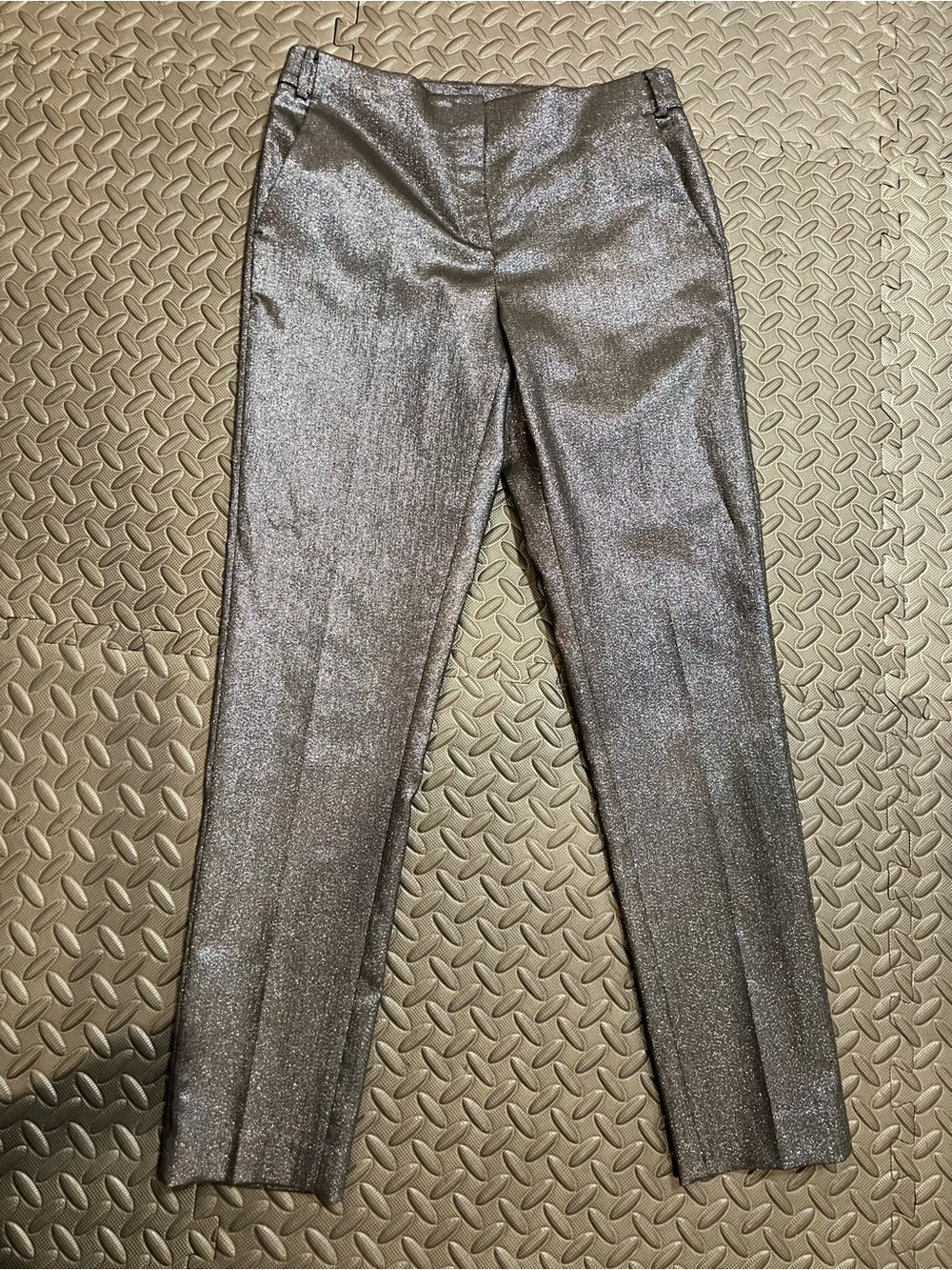 Donna Karan Metallic Gray Skinny Pants